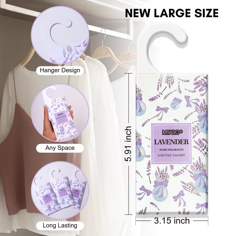 MYARO 12 Packs Lavender Hanging Closet Air Freshener Long Lasting Drawer Deodorizer Smell Good Potpourri Scented Sachet for Home House - Image 4
